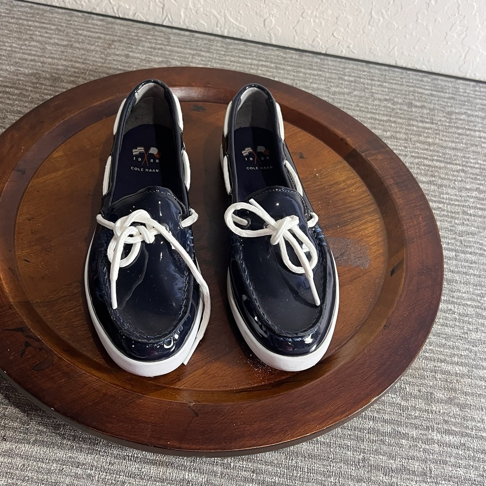 Cole Haan Boat Shoes Women Nantucket Camp Moc 7B Coastal Patent Leather Loafers - Picture 4 of 6